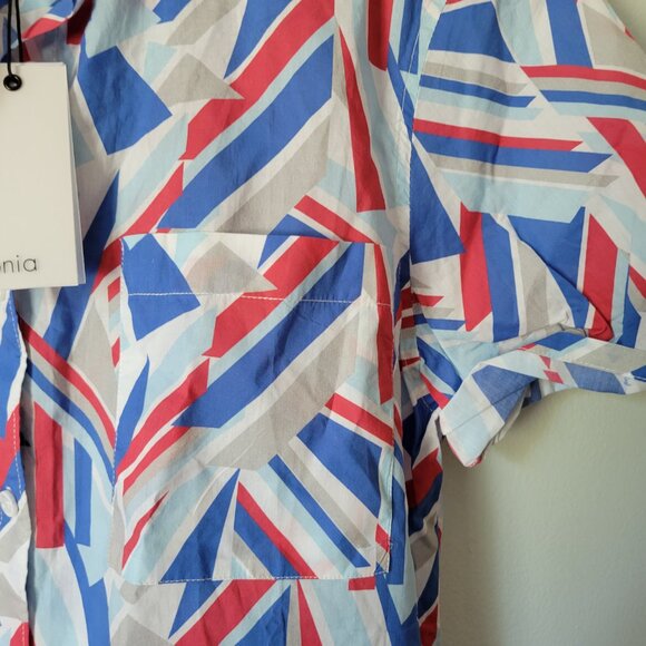 Onia Swim Cover-Up Women's Medium Jesse Nautical Geo Button Up w Pocket NWT - Picture 4 of 5